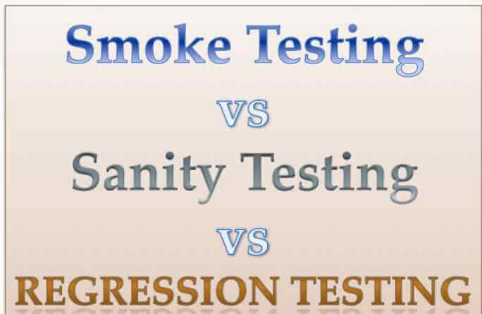 Smoke testing vs Sanity Testing vs Regression testing