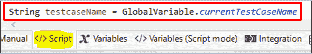 Katalon Studio Use Global Variable Script Mode