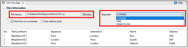 CSVFile_Mapping_Test Data_Katalon Studio_6