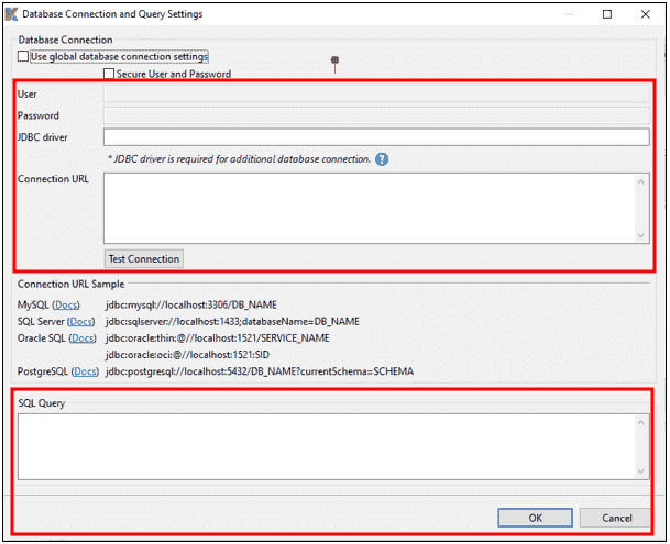 Database connection and query settings_KatalonStudio