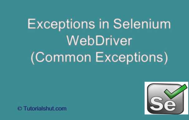 Exceptions in Selenium Webdriver : How to Handle It