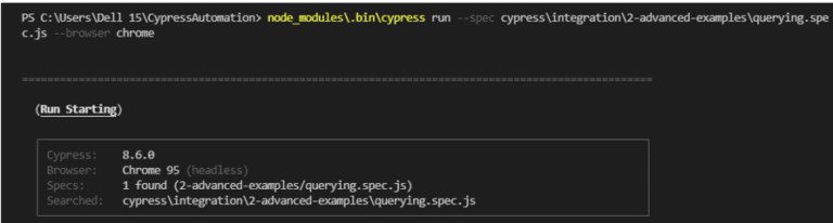 headless mode and select browser cypress command line